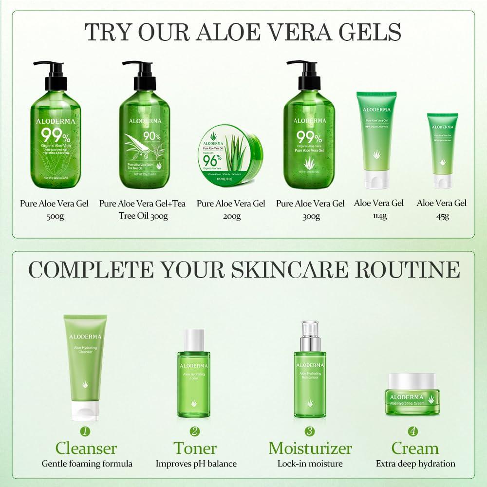 image:imageAloderma 99 Organic Aloe Vera Gel Made within 12 Hours of Harvest Easy Travel Size Tube for Body Face amp Scalp Cooling Soothing Instant Relief for Skin amp Sunburn Hydrating Aloe Gel 15oz15 Ounce Pack of 6