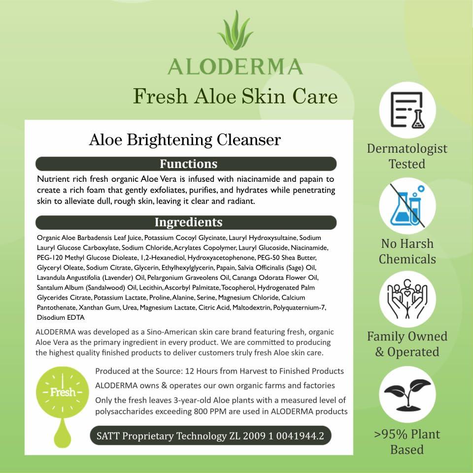 image:imageAloderma Soothing Cleanser for Sensitive Skin Made with 76 Organic Aloe Vera and Allantoin to Calm amp Gently Cleanse Damaged Skin 35ozBrightening
