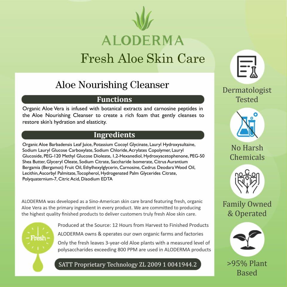image:imageAloderma Soothing Cleanser for Sensitive Skin Made with 76 Organic Aloe Vera and Allantoin to Calm amp Gently Cleanse Damaged Skin 35ozFirming