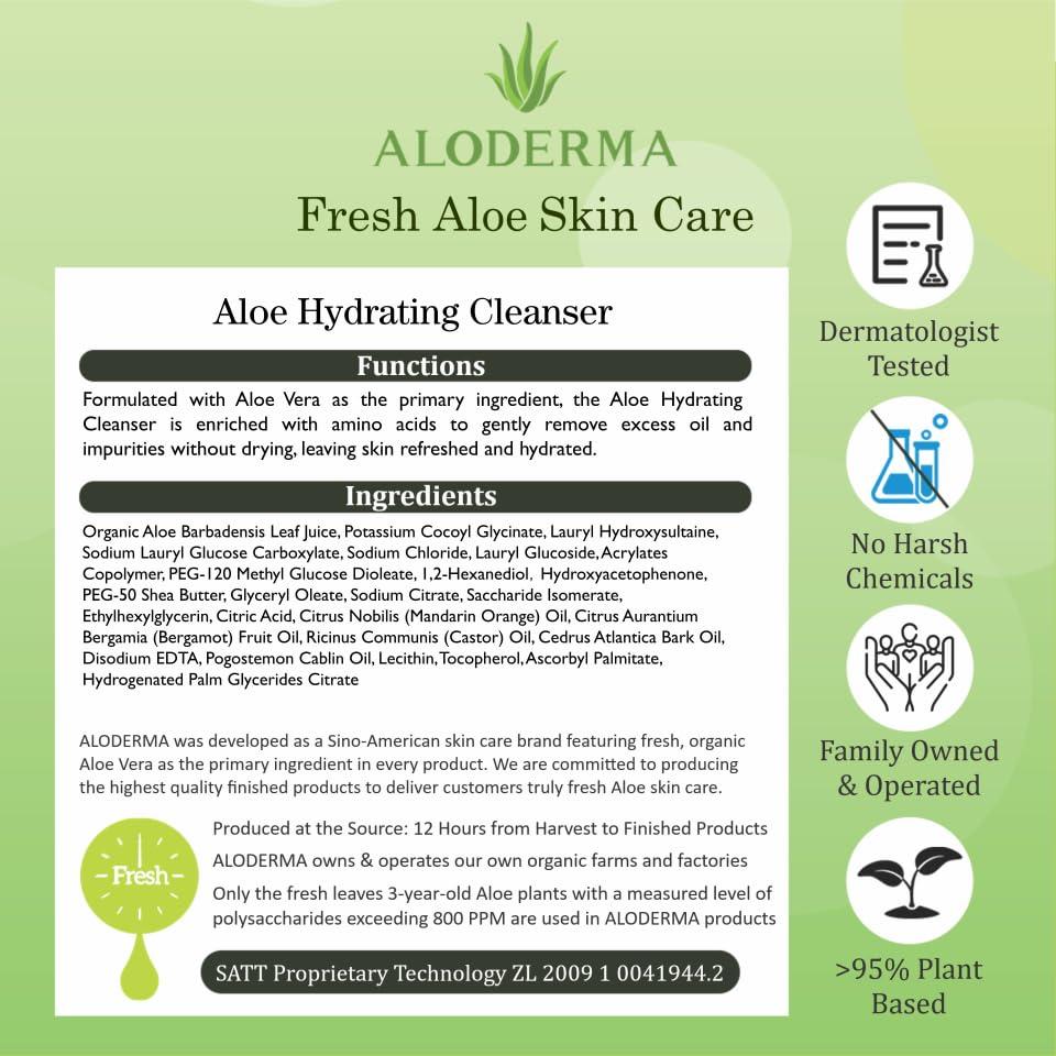 image:imageAloderma Soothing Cleanser for Sensitive Skin Made with 76 Organic Aloe Vera and Allantoin to Calm amp Gently Cleanse Damaged Skin 35ozHydrating