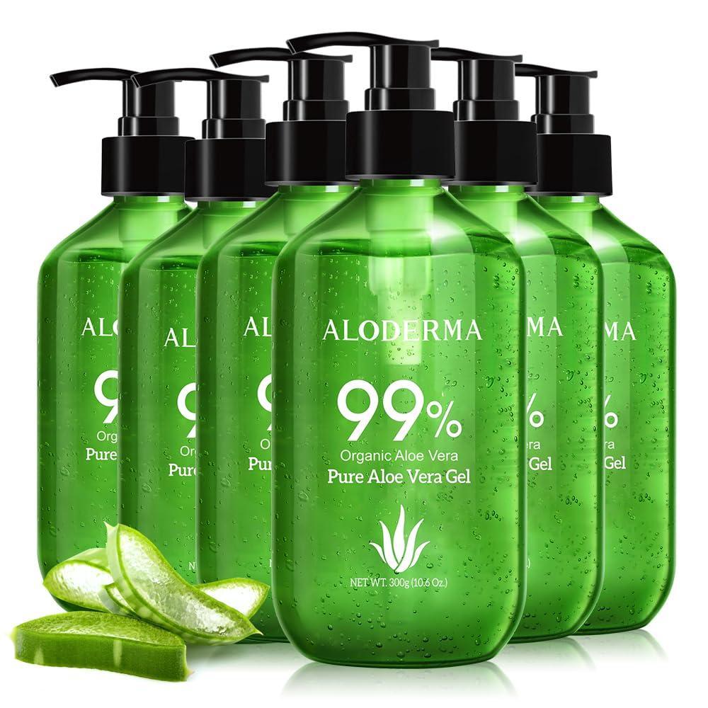 image:imageAloderma 99 Organic Aloe Vera Gel Made within 12 Hours of Harvest Lightweight NonSticky Aloe Gel for Face Body Hair amp Scalp After Sun Relief Natural Soothing Hydrating Aloe Gel 106oz6