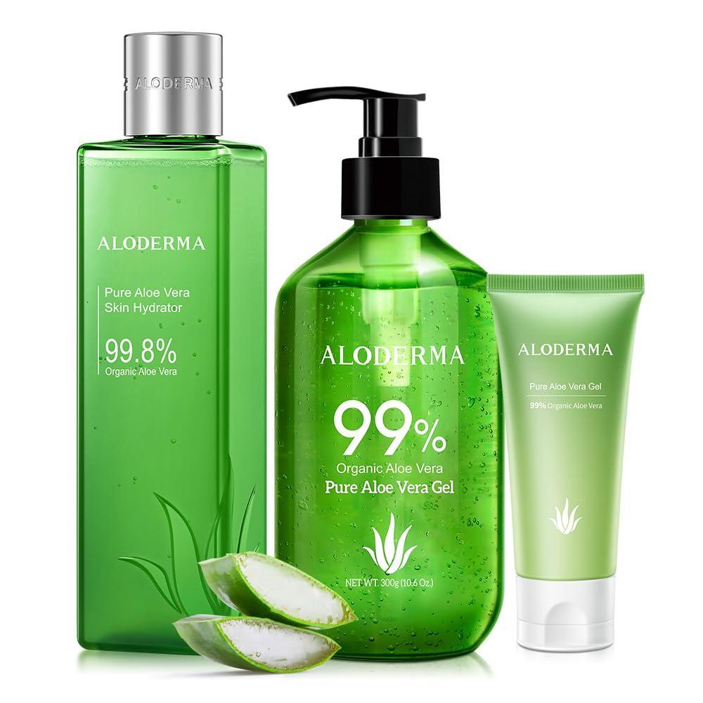 image:imageAloderma All Purpose Aloe Vera Gel Set  3 Pieces  Skin Hydrator 300g Aloe Vera Gel amp 45g Aloe Gel Travel Size