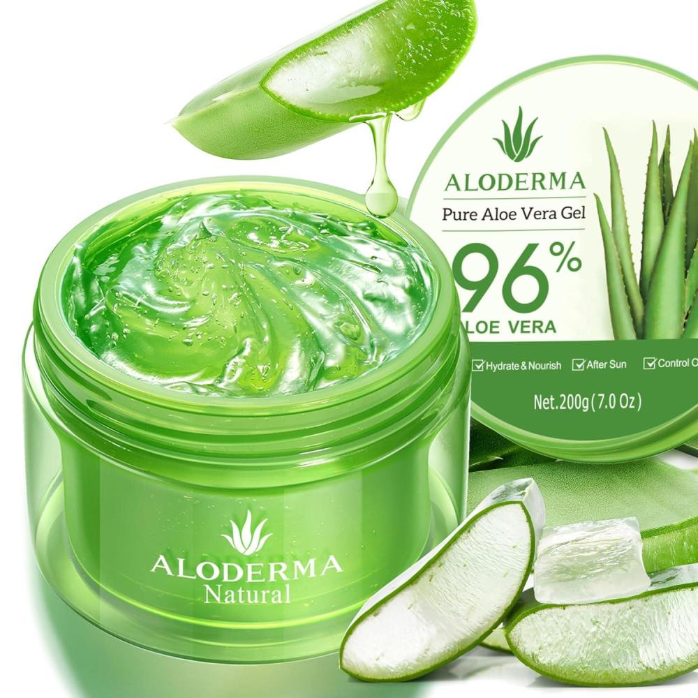 image:imageAloderma Aloe Vera Gel Made within 12 Hours of Harvest with 96 Pure Organic Aloe Vera for Skin Scalp amp Hair Soothing Aloe Face Moisturizer Multipurpose Hydrating Aloe Gel 7oz 3Pack1