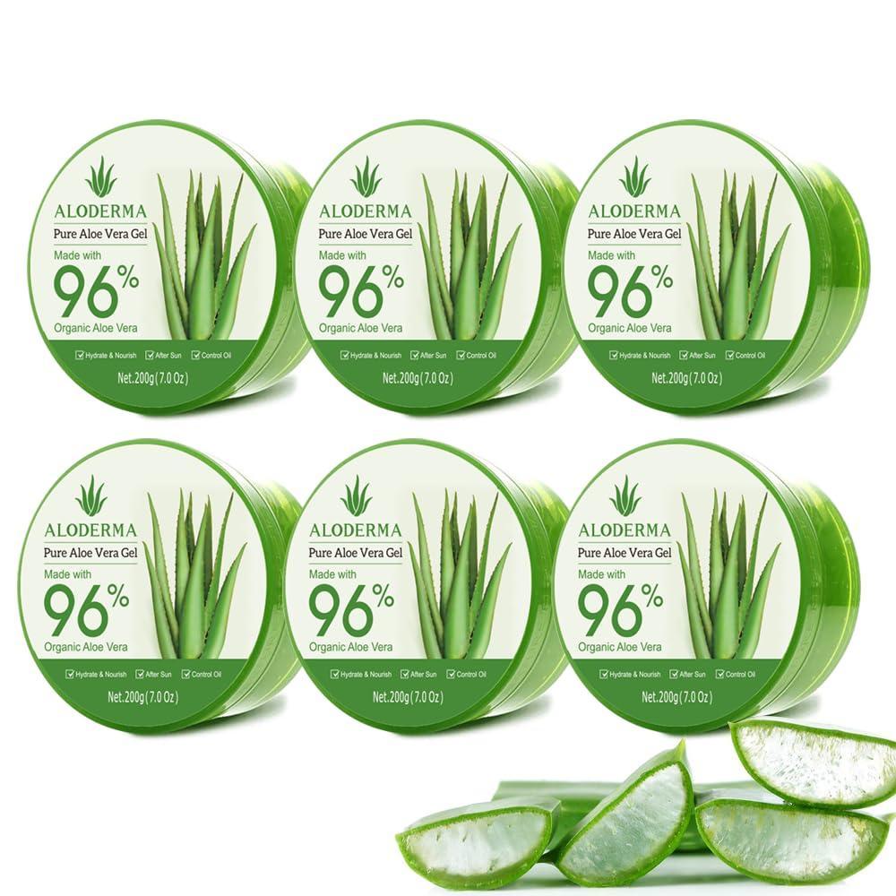 image:imageAloderma Aloe Vera Gel Made within 12 Hours of Harvest with 96 Pure Organic Aloe Vera for Skin Scalp amp Hair Soothing Aloe Face Moisturizer Multipurpose Hydrating Aloe Gel 7oz 3Pack6