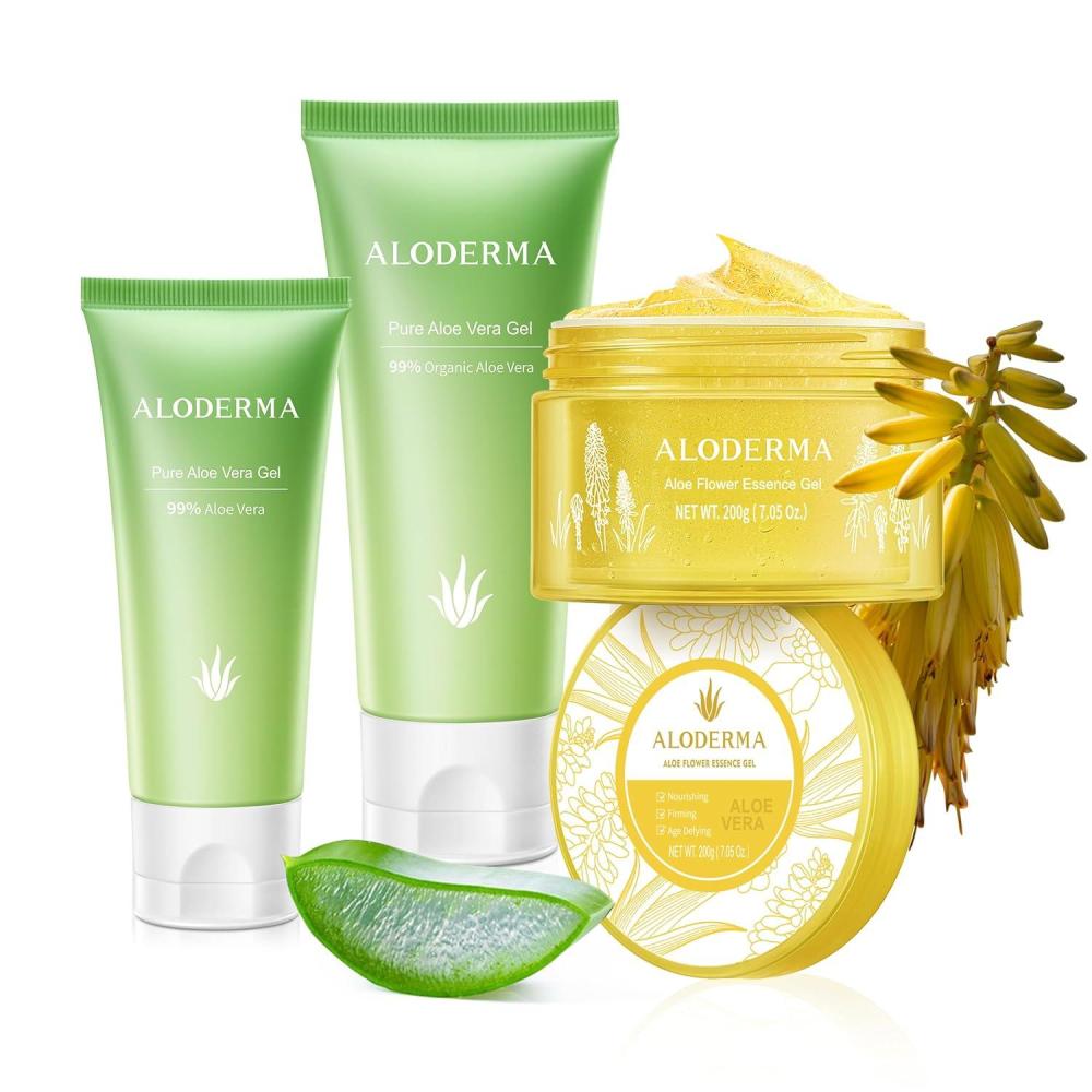 image:imageAloderma Aloe Vera Gel Set 3 Pack  Aloe Flower Essence Gel 114g Aloe Gel Travel Size Aloe Vera Gel