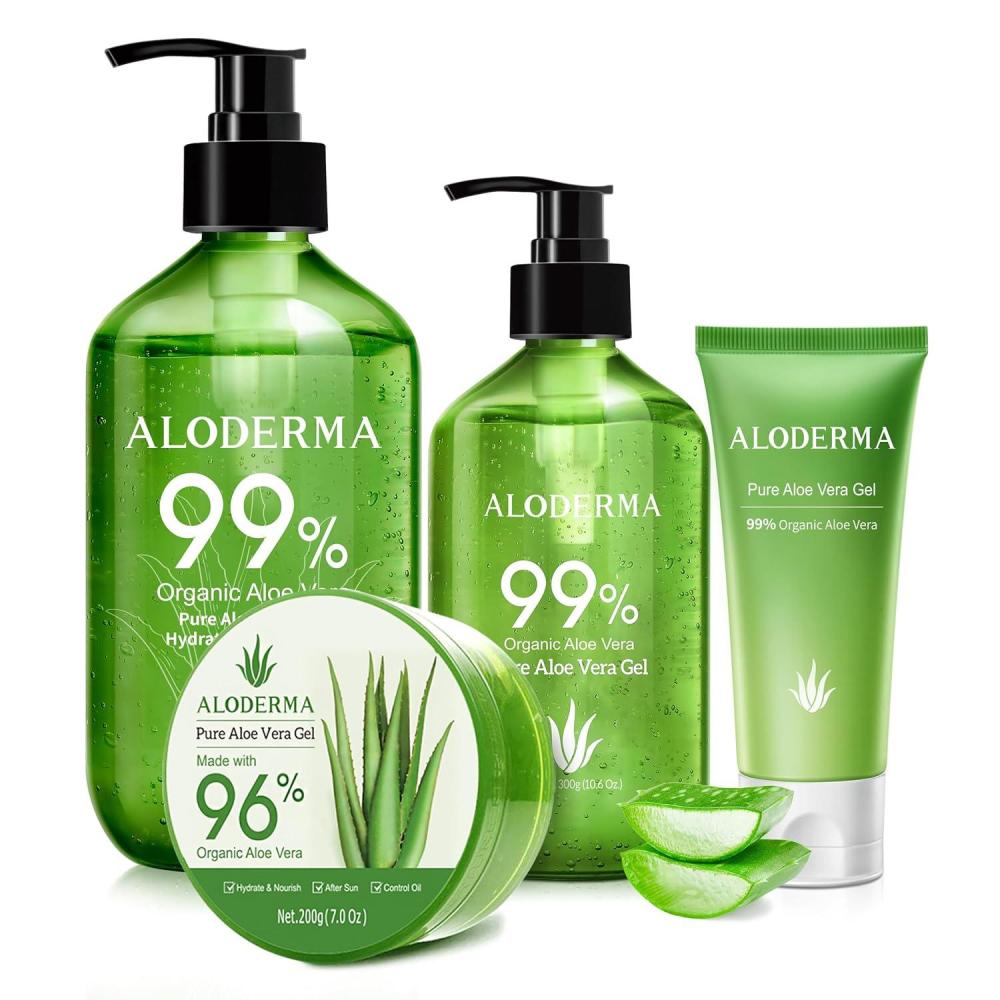 image:imageAloderma Aloe Vera Gel Set 4 Pieces  500g Aloe Vera Gel 300g Aloe Vera Gel 200g Aloe Vera Gel 45g Aloe Vera Gel