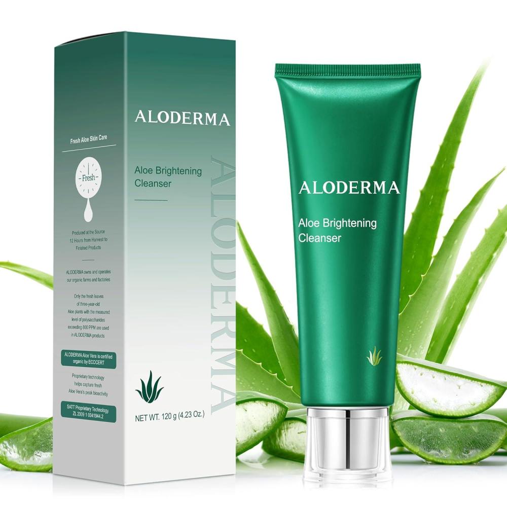 image:imageAloderma Soothing Cleanser for Sensitive Skin Made with 76 Organic Aloe Vera and Allantoin to Calm amp Gently Cleanse Damaged Skin 35ozBrightening