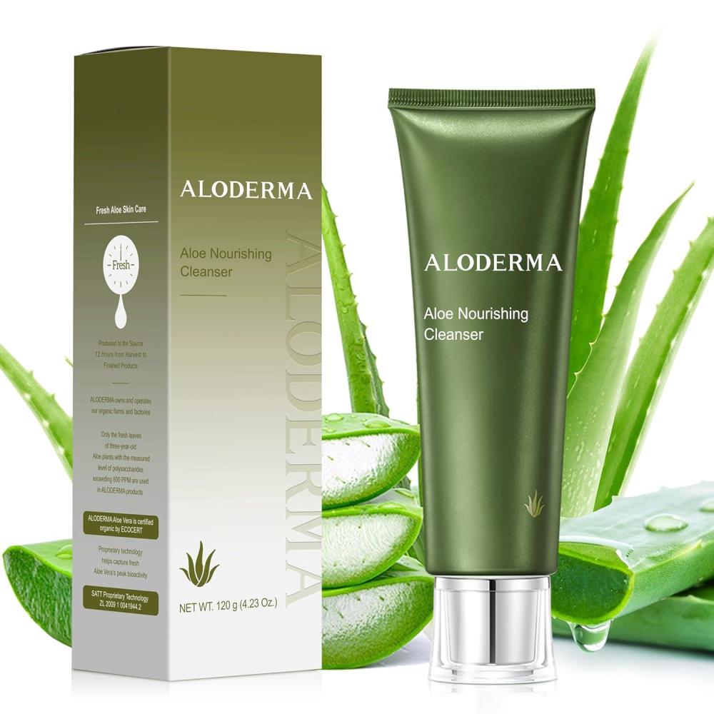image:imageAloderma Soothing Cleanser for Sensitive Skin Made with 76 Organic Aloe Vera and Allantoin to Calm amp Gently Cleanse Damaged Skin 35ozFirming