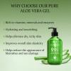 Aloderma 99% Organic Aloe Vera Gel Made within 12 Hours of Harvest – Lightweight, Non-Sticky Aloe Gel for Face Body, Hair, & Scalp, After Sun Relief, Natural, Soothing Hydrating Aloe Gel, 10.6oz(3)