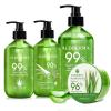 Aloderma Aloe Vera Gel Set, 4 Pieces – 500g Aloe Vera Gel, 300g Aloe Vera Gel, 300g Aloe Vera Gel + Tea Tree Oil, 200g Aloe Vera Gel
