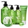 Aloderma Aloe Vera Gel Set, 5 Pieces – 500g Aloe Vera Gel, 300g Aloe Vera Gel, 300g Aloe Vera Gel + Tea Tree Oil, 200g Aloe Vera Gel, 114g Aloe Vera Gel