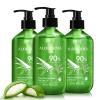 Aloderma Organic Aloe Vera Gel for Skin + Tea Tree Oil, Made within 12 Hours of Harvest, Soothing Pure Aloe Vera Gel for Face, Works Great for Oily Skin, Dry Scalp, Aftershave, Natural Aloe – 10.6 Oz(3)