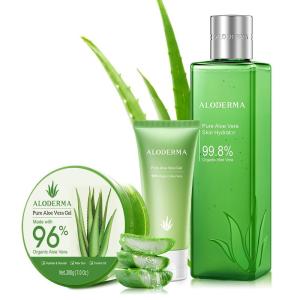 All Purpose Aloe Vera Gel Set – 3 Pieces – Skin Hydrator, 200g Aloe Vera Gel & 45g Aloe Gel Travel Size