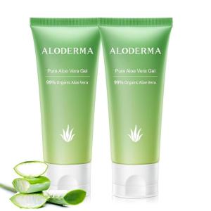 Aloderma 99% Organic Aloe Vera Gel for Face Made within 12 Hours of Harvest, Natural Hydrating Pure Aloe Vera for Soothing Skincare, Moisturizing Aloe Gel for Skin, Face, Sensitive Skin, 4oz – 2ct(2)
