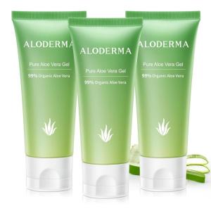 Aloderma 99% Organic Aloe Vera Gel for Face Made within 12 Hours of Harvest, Natural Hydrating Pure Aloe Vera for Soothing Skincare, Moisturizing Aloe Gel for Skin, Face, Sensitive Skin, 4oz – 2ct(3)