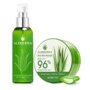 Aloderma Aloe Hydrating Set – Botanical Hydrating Mist, Aloe Vera Gel