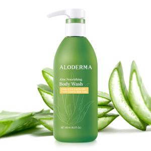 Aloderma Aloe Nourishing Body Wash 16oz – Fresh, Organic Aloe Vera Based (No Water Added) For All Skin Types + Moisturizing Shea Butter & Allantoin for Naturally Soft, Hydrated, & Nourished Skin(Body Wash – Nourishing)