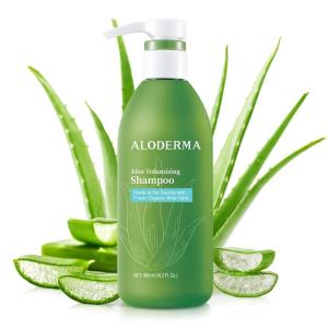 Aloderma Aloe Nourishing Body Wash 16oz – Fresh, Organic Aloe Vera Based (No Water Added) For All Skin Types + Moisturizing Shea Butter & Allantoin for Naturally Soft, Hydrated, & Nourished Skin(Shampoo – Volumizing)