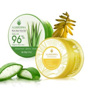Aloderma Aloe Vera Gel Set 2 Pack – Aloe Flower Essence Gel, 200g Aloe Vera Gel