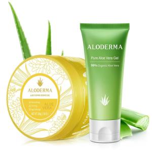 Aloderma Aloe Vera Gel Set 2 Pack – Aloe Flower Essence Gel, 45g Aloe Gel