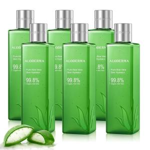 Aloderma Fresh Aloe Vera Face Hydrator Made with 99.8% Organic Aloe Vera Within 12 Hours of Harvest – No Thickeners Great for Acne Prone & Sensitive Skin Repair, Scalp, & Hair 240ml(6)