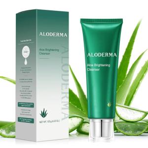 Aloderma Soothing Cleanser for Sensitive Skin Made with 76% Organic Aloe Vera and Allantoin to Calm & Gently Cleanse Damaged Skin, 3.5oz(Brightening)