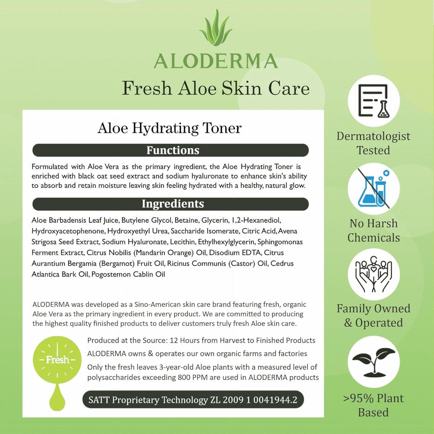 image:imageAloderma Aloe Brightening Face Toner Made with Organic Aloe Vera Juice Naturally formulated with Hyaluronic Acid amp Niacinamide to Refine Skin Tone and Brighten Skin AlcoholFree 42ozHydrating
