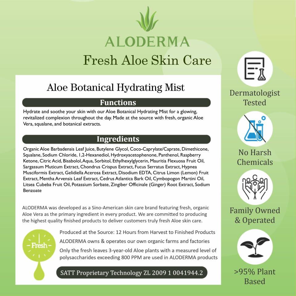 image:imageAloderma Organic Aloe Botanical Hydrating Mister Made within 12 Hours of Harvest to Soothe amp Moisturize Lightweight Fine Mist Facial Spray Refresh amp Hydrate Skin Through the Day 120ml423Oz3