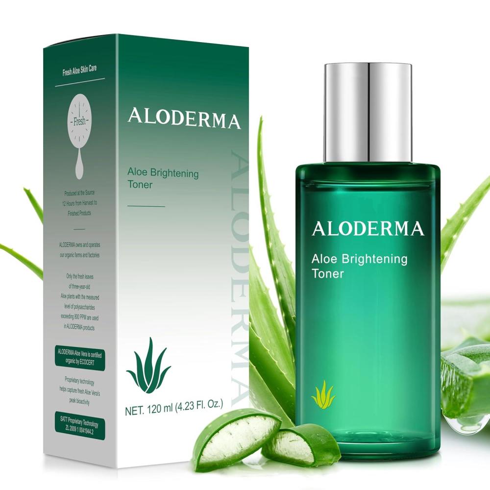 image:imageAloderma Aloe Brightening Face Toner Made with Organic Aloe Vera Juice  Naturally formulated with Hyaluronic Acid amp Niacinamide to Refine Skin Tone and Brighten Skin AlcoholFree 42ozBrightening