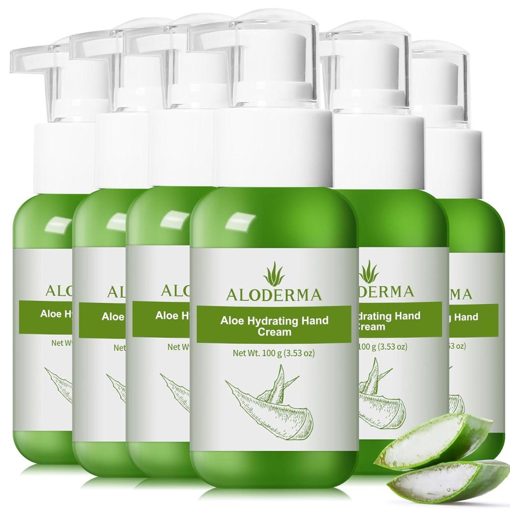 image:imageAloderma Aloe Hydrating Hand Cream 35oz Travel Size NonGreasy Gentle Hand Cream for Dry Cracked Hands Lightweight Lotion Made with Fresh Organic Aloe Vera and Shea Butter for Soft Hands35 Fl Oz Pack of 6