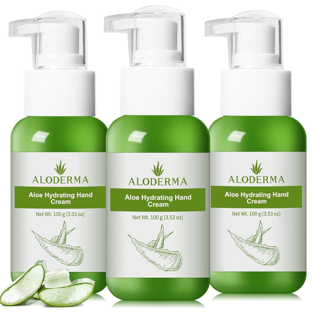 image:imageAloderma Aloe Hydrating Hand Cream 35oz Travel Size NonGreasy Gentle Hand Cream for Dry Cracked Hands Lightweight Lotion Made with Fresh Organic Aloe Vera and Shea Butter for Soft Hands35 Fl Oz Pack of 3
