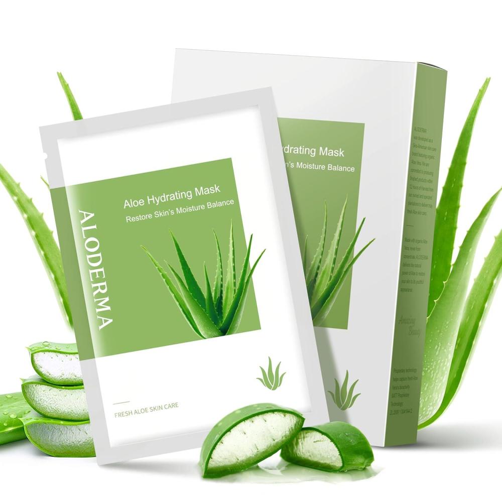 image:imageAloderma Firming Sheet Masks with 89 Organic Aloe Vera 5 pcs Formulated for AgeDefying Results with Hyaluronic Acid amp Arginine Intense Hydration amp Nourishment for Plump Supple Rejuvenated SkinHydrating