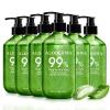 Aloderma 99% Organic Pure Aloe Vera Gel Made within 12 Hours of Harvest, 17.6oz Value Pump, Lightweight Non-Sticky Aloe Vera Gel for Sunburn Relief, Natural, Soothing Aloe Vera for Face & Hair(17.6 Fl Oz (Pack of 6))