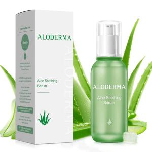 Aloderma Aloe Brightening Serum for Face Made with 65% Organic Aloe Vera + Niacinamide & Vitamin C for Bright, Luminous Skin – Natural Serum to Hydrate & Revitalize Dull, Tired Skin, 1.7oz(Soothing)