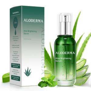Aloderma Aloe Brightening Serum for Face Made with 65% Organic Aloe Vera + Niacinamide & Vitamin C for Bright, Luminous Skin – Natural Serum to Hydrate & Revitalize Dull, Tired Skin, 1.7oz(Brightening)