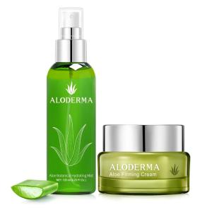 Aloderma Aloe Nourishing Set – Botanical Hydrating Mist, Firming Cream