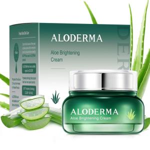 Aloderma Firming Cream for Face and Neck with 62% Organic Aloe Vera – Firming Face Cream with Hyaluronic Acid & Carnosine – Natural Renewing Aloe Face Cream – Instantly Hydrate & Plump Skin, 1.7oz(Brightening)