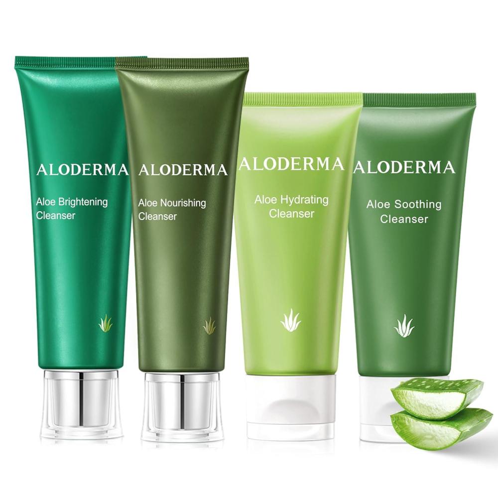 image:imageAloderma Aloe Cleanser Set 4 Pieces  Hydrating Nourishing Soothing Brightening Cleansers