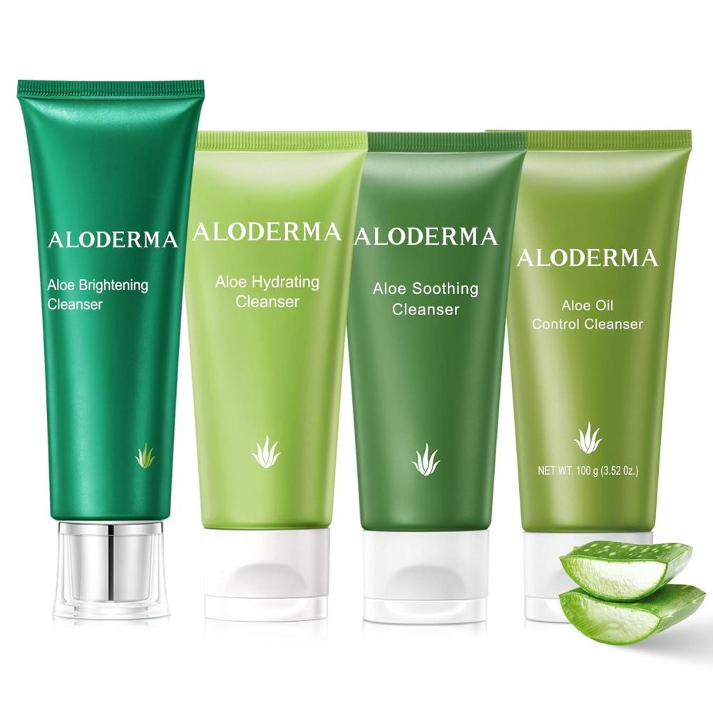 image:imageAloderma Aloe Cleanser Set 4 Pieces  Hydrating Soothing Brightening Oil Control Cleansers