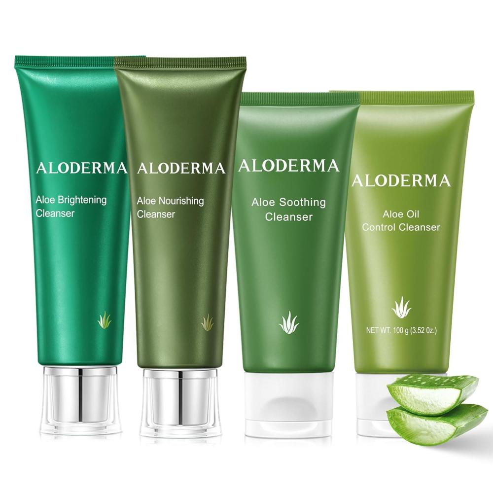 image:imageAloderma Aloe Cleanser Set 4 Pieces  Nourishing Soothing Brightening Oil Control Cleansers