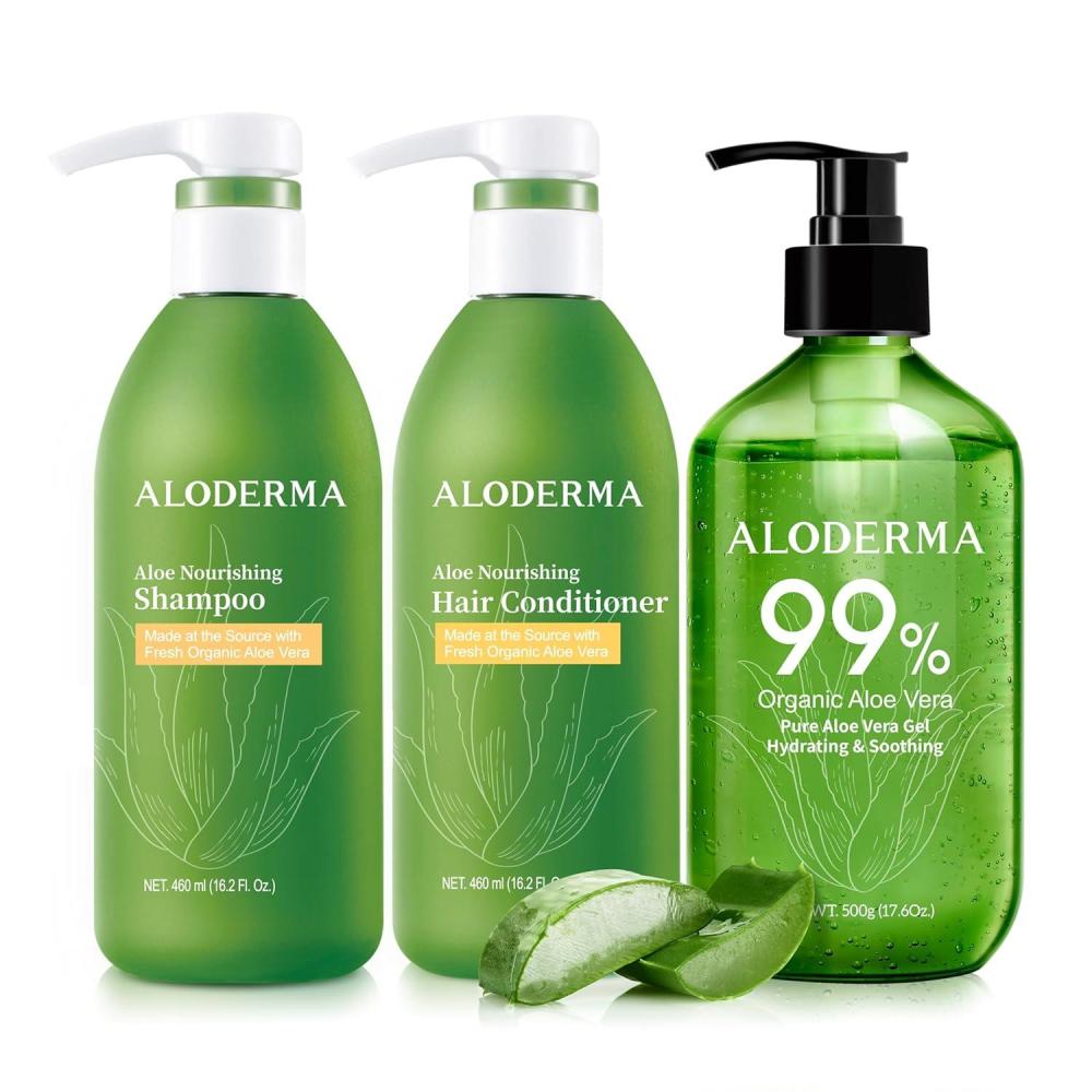 image:imageAloderma Aloe Hair amp Body Care Set Nourishing Shampoo Nourishing Conditioner 500g Aloe Vera Gel
