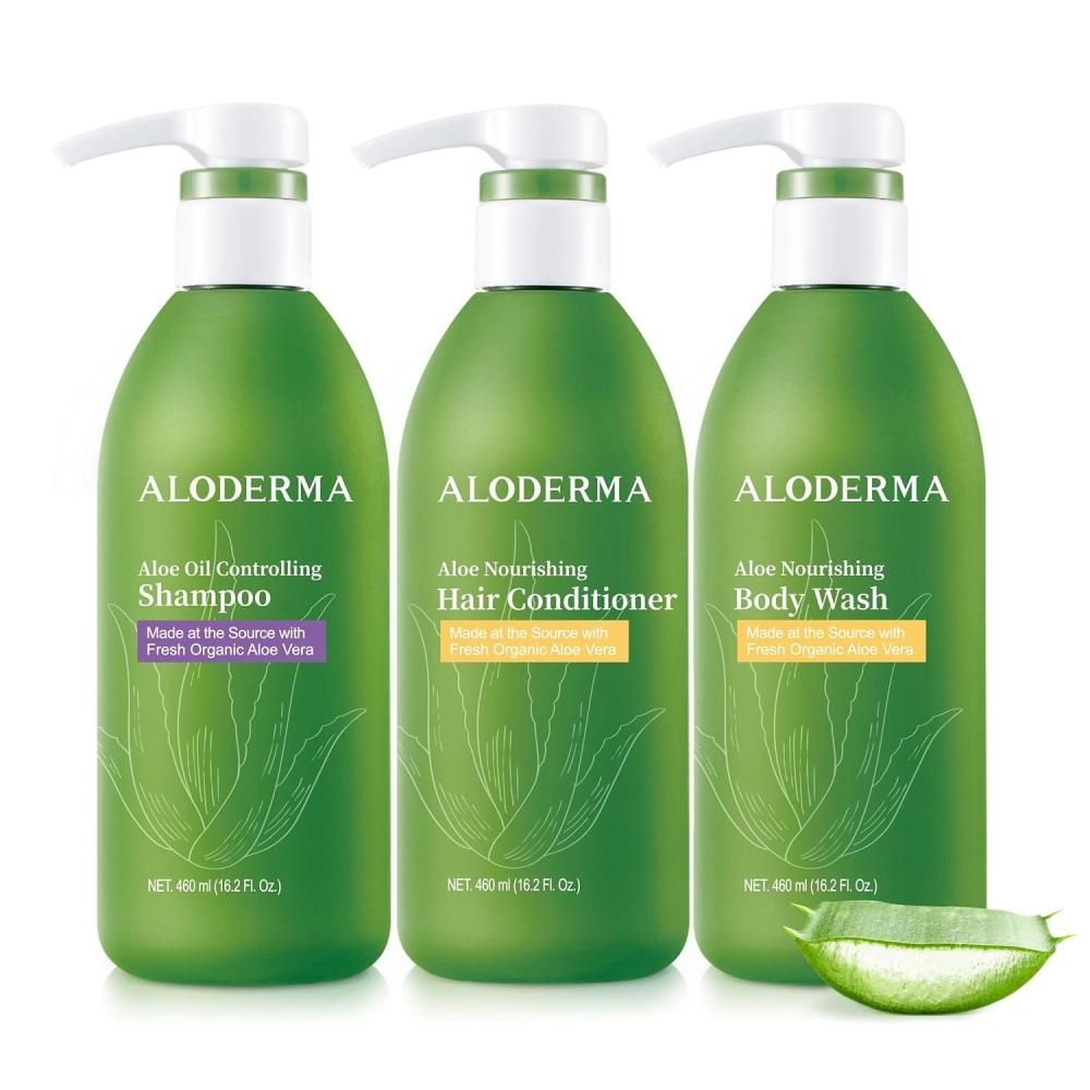 image:imageAloderma Aloe Oil Controlling amp Hydrating Set  Oil Controlling Shampoo Nourishing Conditioner Nourishing Body Wash