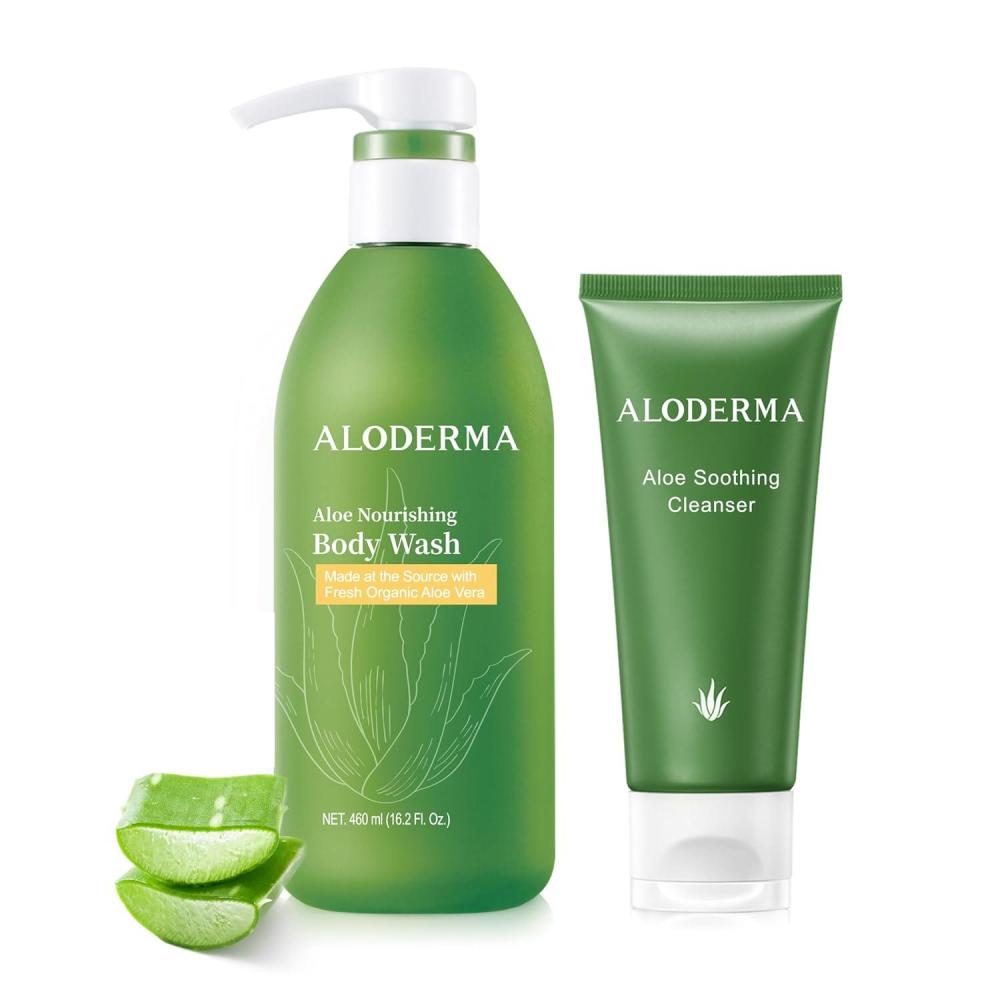 image:imageAloderma Aloe Shower Set Nourishing Body Wash Soothing Facial Cleanser Hydrating Soothing Moisturizing