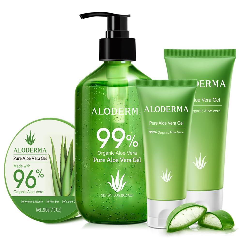 image:imageAloderma Aloe Vera Gels Set 4 Pieces  300g Aloe Gel 200g Aloe Gel 114g Aloe Vera Gel amp 45g Aloe Vera Gel  Hydrating Soothing