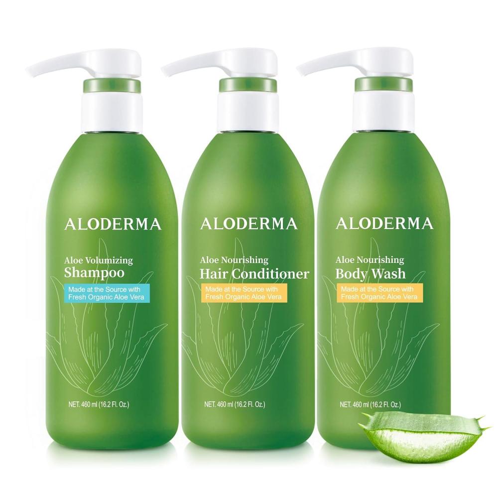 image:imageAloderma Aloe Volumizing amp Hydrating Set  Volumizing Shampoo Nourishing Conditioner Nourishing Body Wash