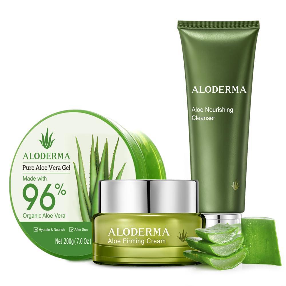 image:imageAloderma Basic Aloe Firming amp Nourishing Set  4 Pieces  Firming Cream x 2pcs Firming Cleanser Aloe Vera Gel
