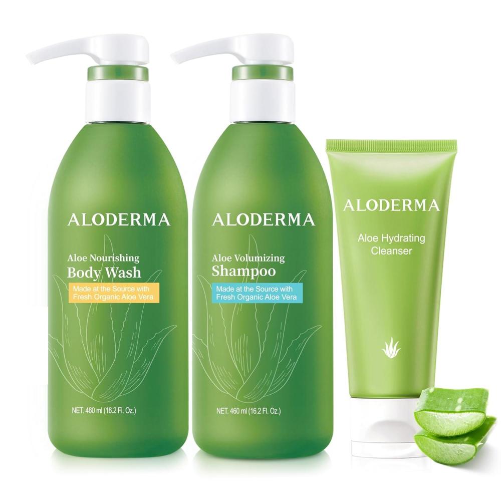 image:imageAloderma Shower Set Nourishing Body Wash Volumizing Shampoo Hydrating Cleanser