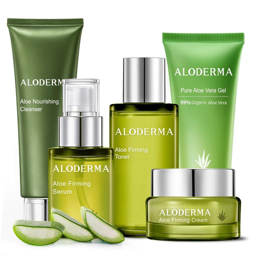 image:imageAloderma Signature Aloe Firming amp Rejuvenating Set  5 Pieces  Gel Cleanser Toner Serum Cream