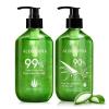 Aloderma Aloe Vera Gels Set, 2 Pieces – 300g Aloe Vera Gel, 300g Aloe Vera Gel + Tea Tree Oil – Hydrating, Soothing, Moisturizing