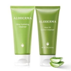 Aloderma Aloe Cleanser Set, 2 Pieces – Hydrating Cleanser, Oil Controlling Cleanser